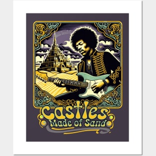 Castles made of sands Jimi Hendrix tshirt, long sleeves Posters and Art